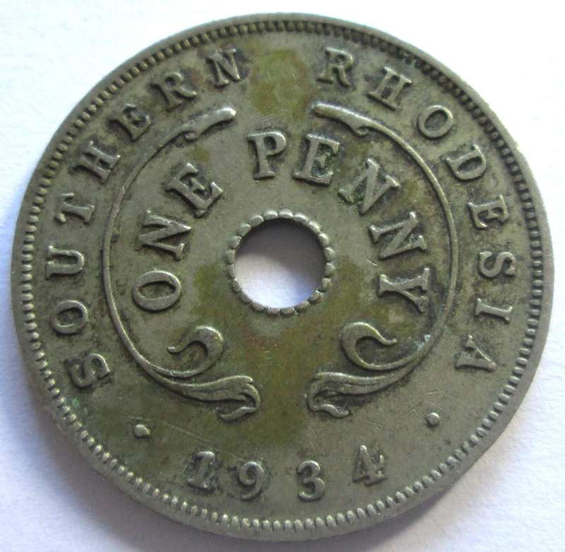 1934 Southern Rhodesia 1 Penny