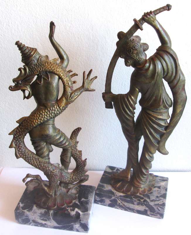 Thai Siamese Dancers with Marble Base