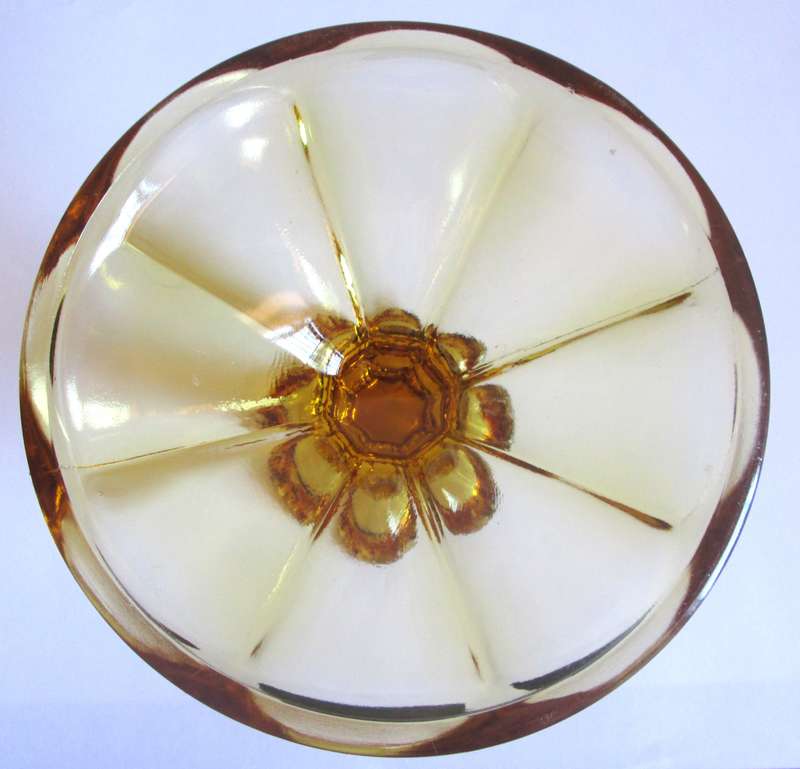 Amber Glass Compote Trinket Dish