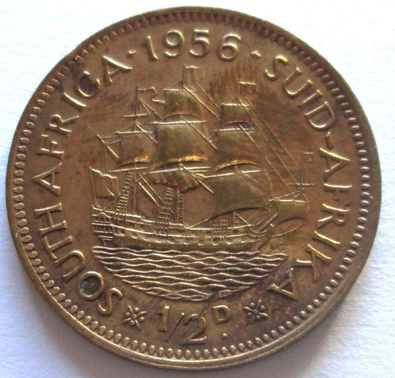 1956 Union of South Africa Half Penny