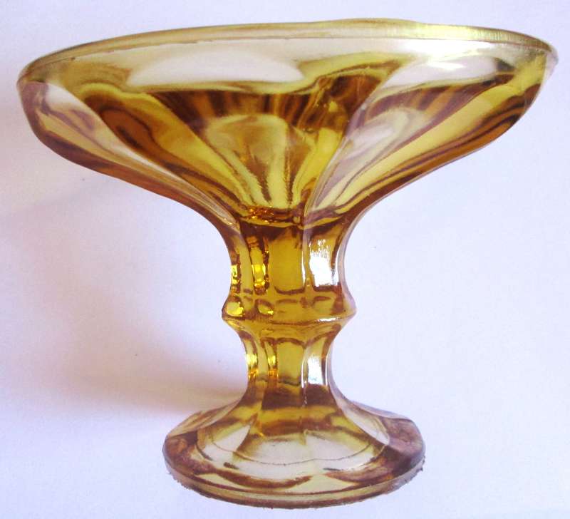 Amber Glass Compote Trinket Dish