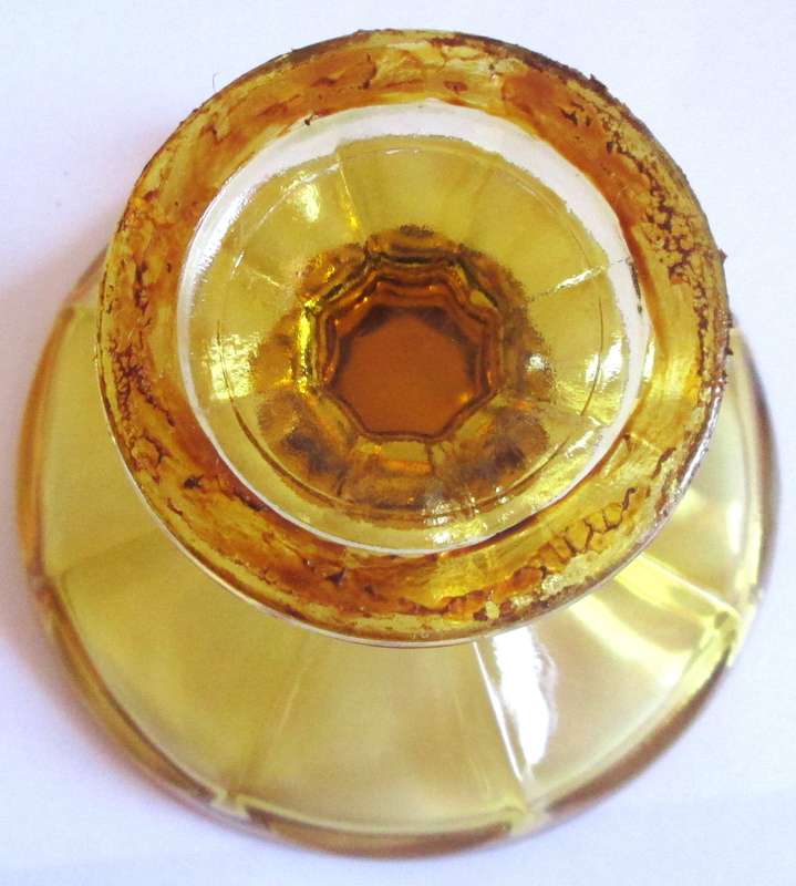 Amber Glass Compote Trinket Dish