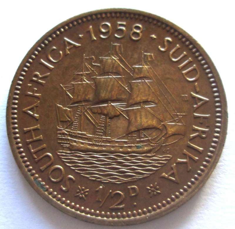 1958 Union of South Africa Half Penny