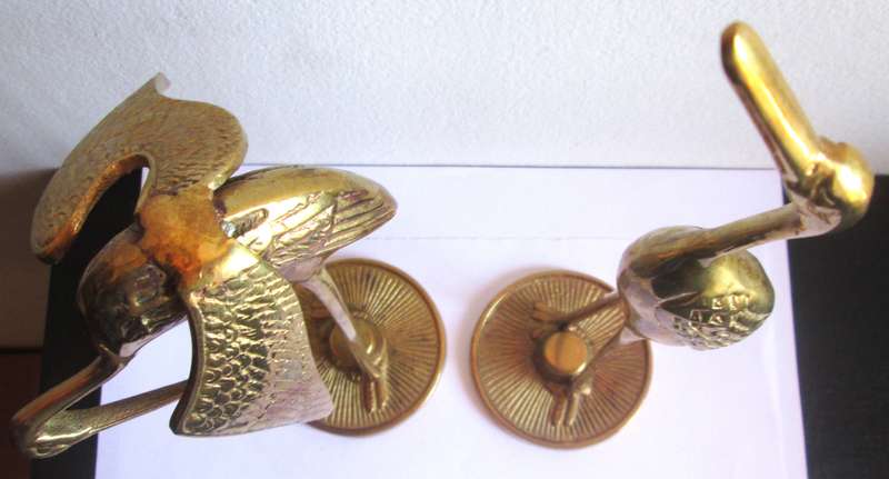 Brass Cranes Mid Century Figurines