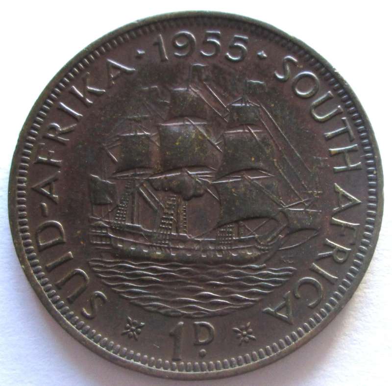 1955 Union of South Africa 1 Penny