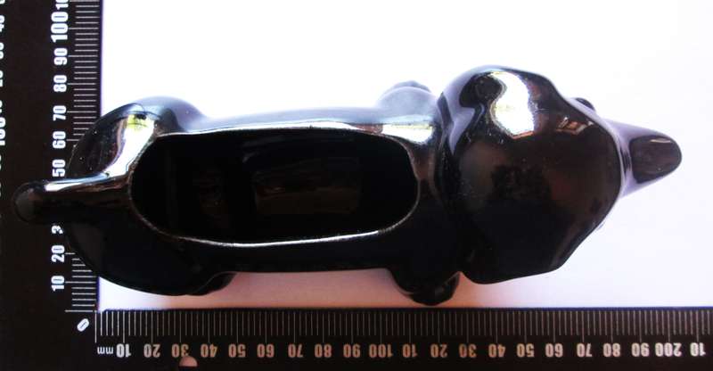 Black Dachshund Planter Ceramic Pot