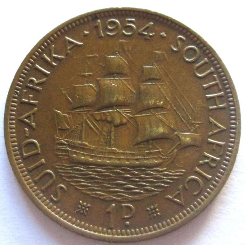 1954 Union of South Africa 1 Penny