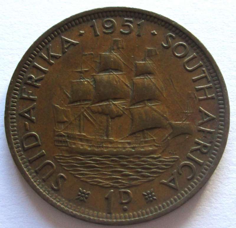 1951 Union of South Africa 1 Penny