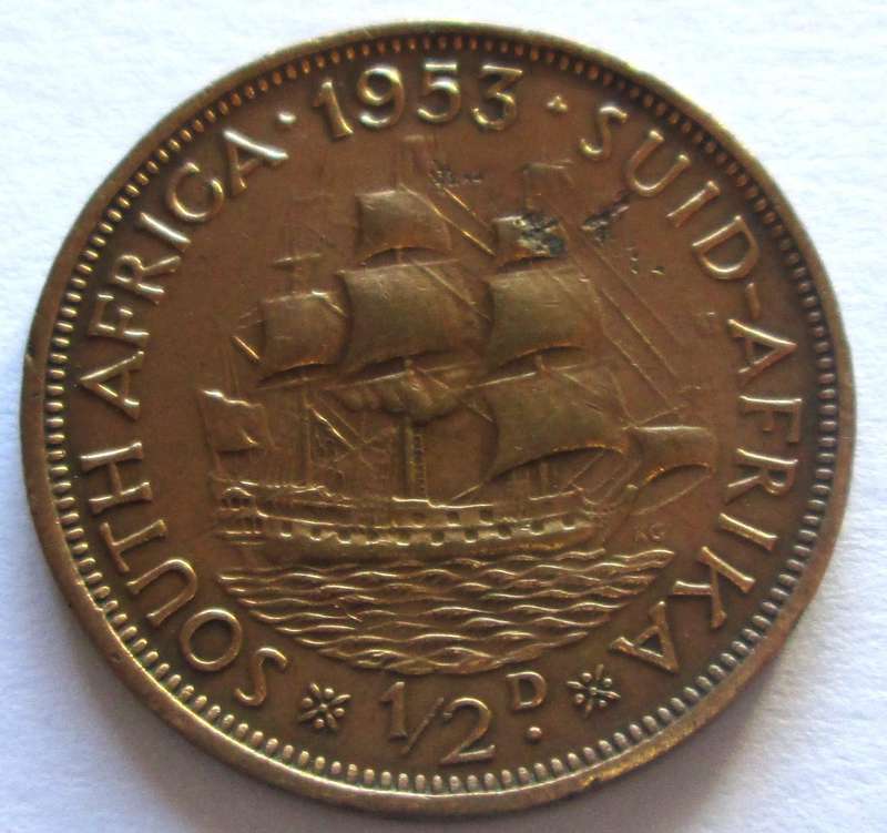 1953 Union of South Africa Half Penny