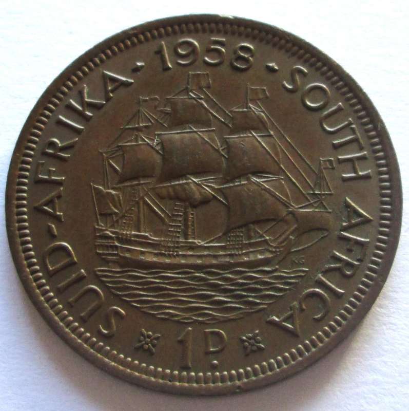 1958 Union of South Africa 1 Penny