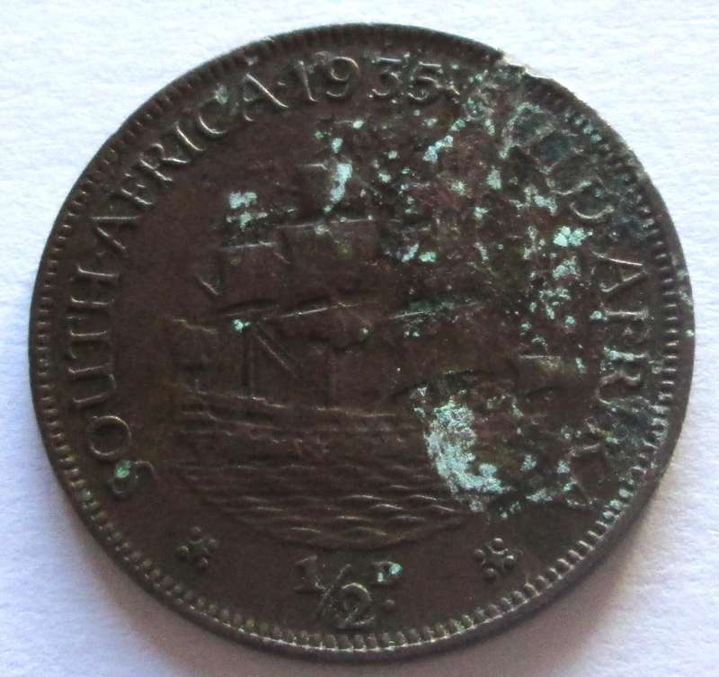 1935 Union of South Africa Half Penny