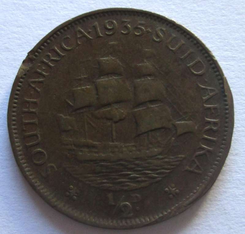1935 Union of South Africa Half Penny