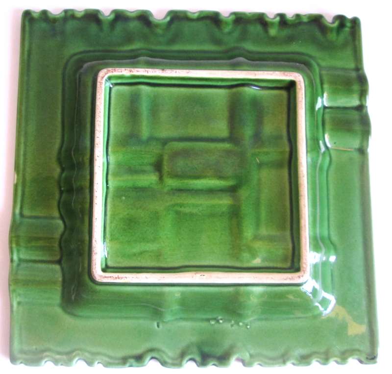 Glazed Green Ceramic Ashtrays Japan