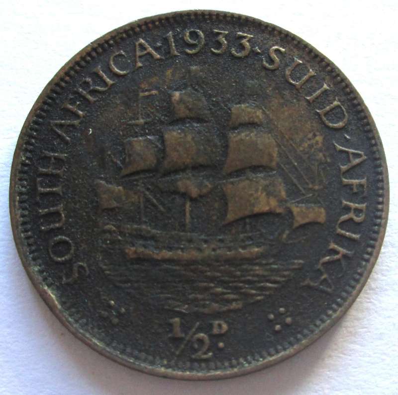 1933 Union of South Africa Half Penny