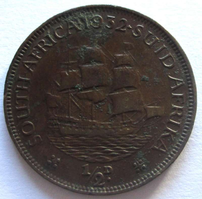 1932 Union of South Africa Half Penny