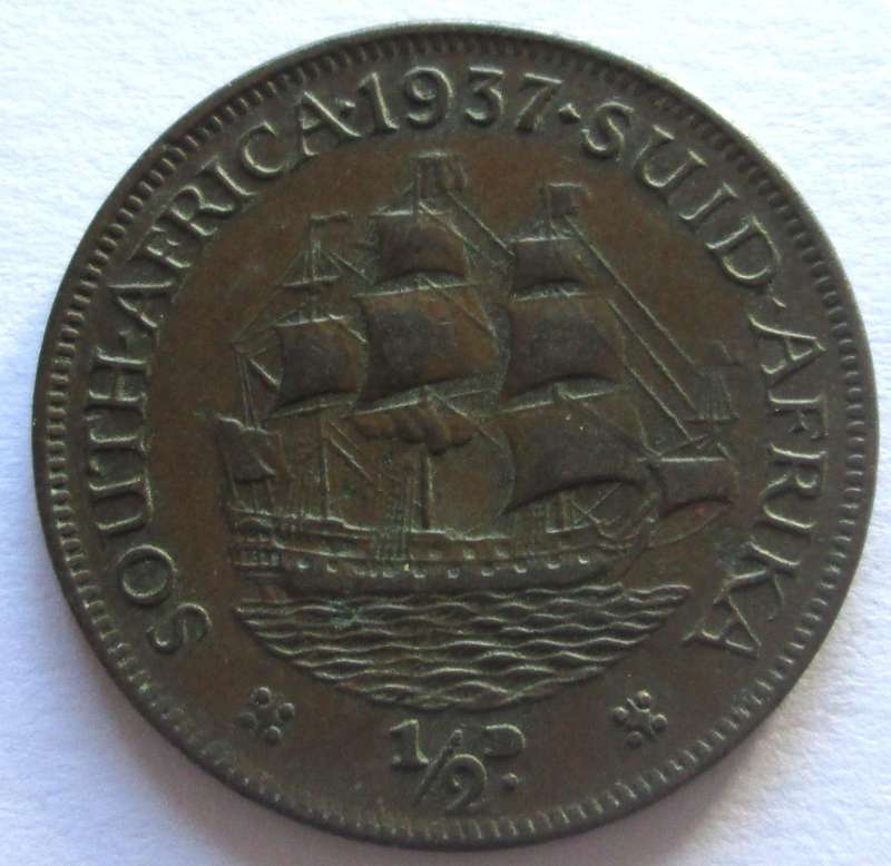 1937 Union of South Africa Half Penny