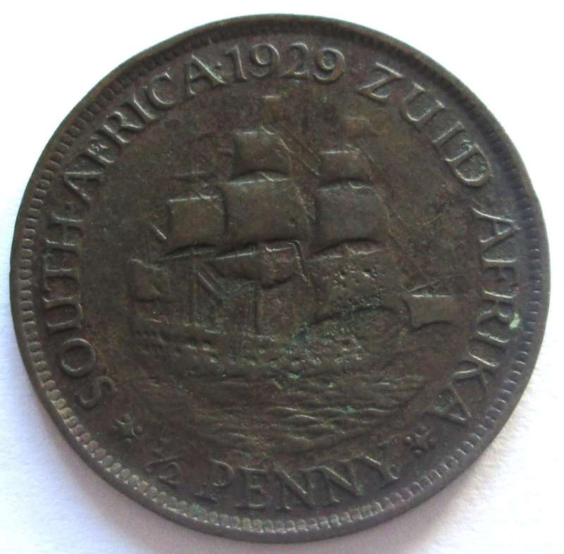 1929 Union of South Africa Half Penny