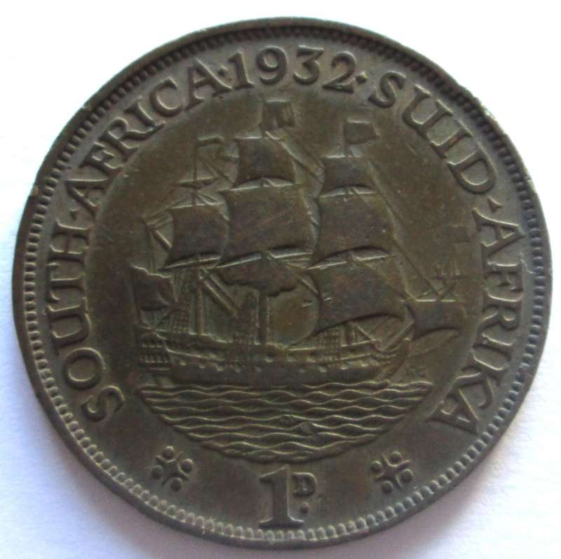1932 Union of South Africa 1 Penny