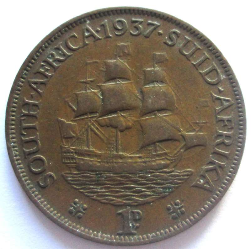 1937 Union of South Africa 1 Penny