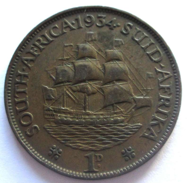 1934 Union of South Africa 1 Penny