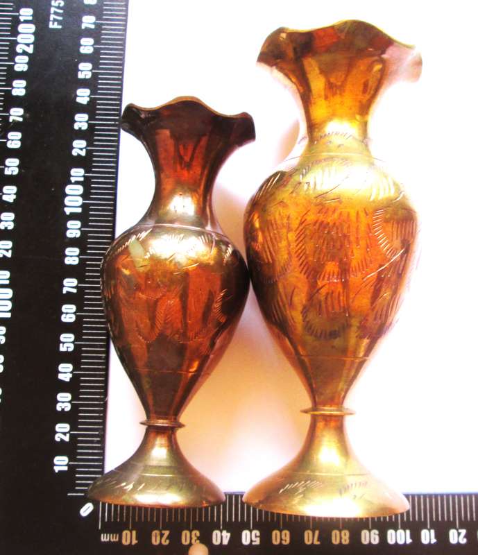 1970 Brass Urn Vases Assorted