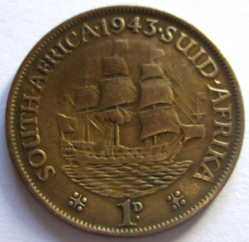 1943 Union of South Africa 1 Penny