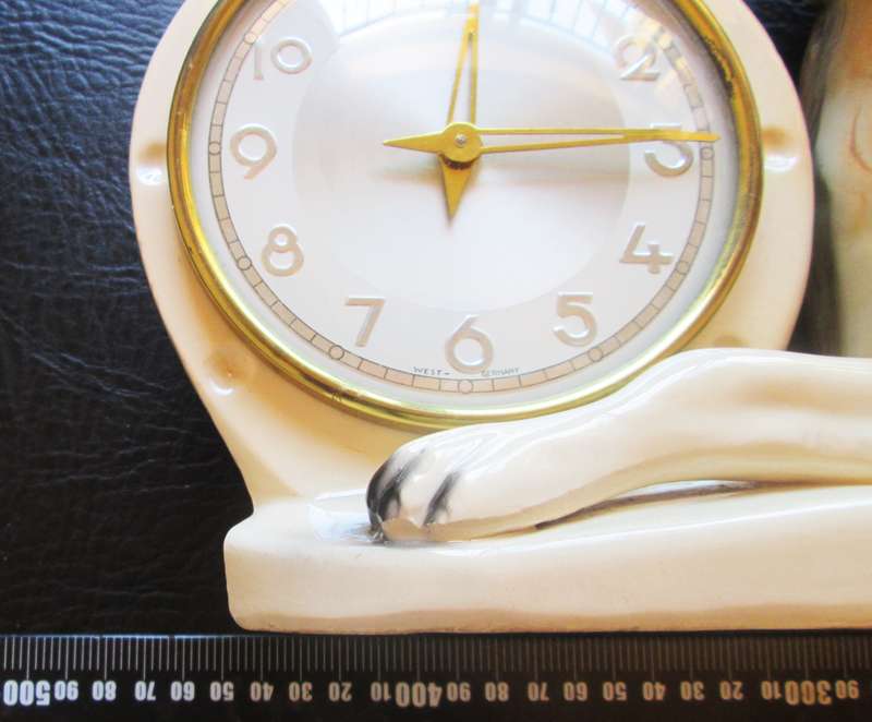 Jema of Holland 462 Ceramic German Shepherd Alsatian Large Mantle Clock
