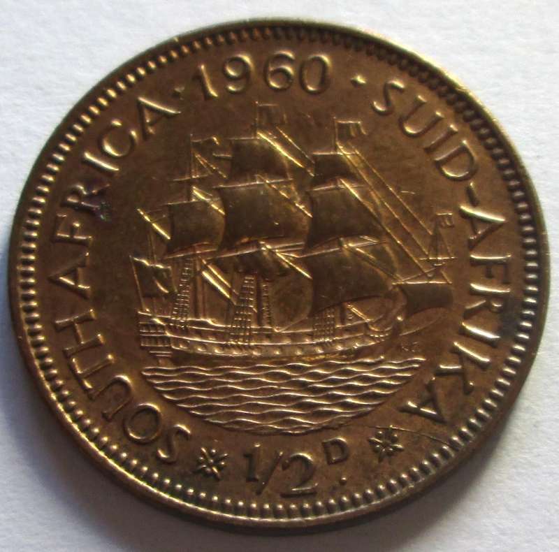 1960 Union of South Africa Half Penny