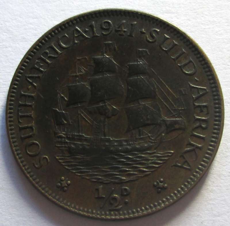 1941 Union of South Africa Half Penny
