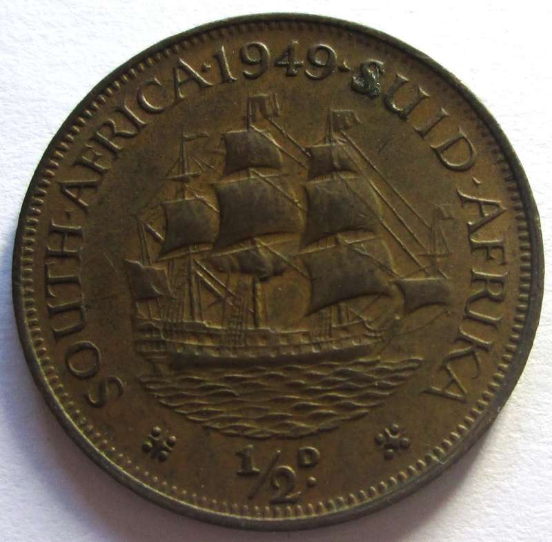 1949 Union of South Africa Half Penny
