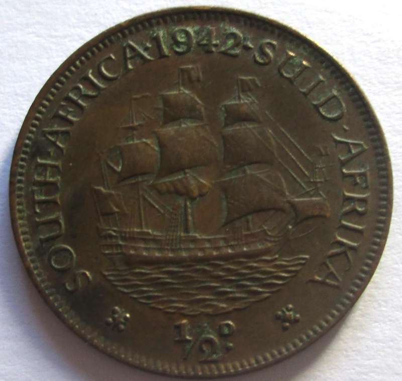 1942 Union of South Africa Half Penny