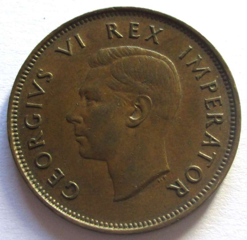 1945 Union of South Africa Half Penny