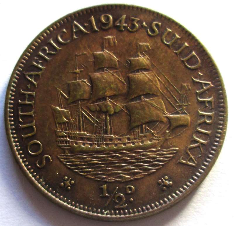 1943 Union of South Africa Half Penny