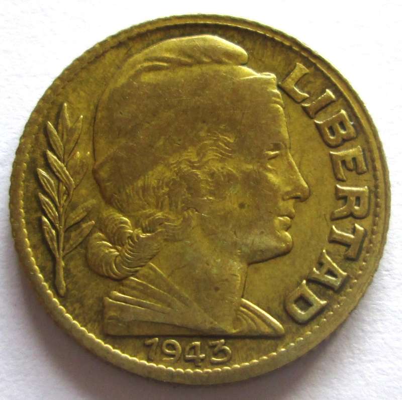 1943 Argentina 10 Centavos