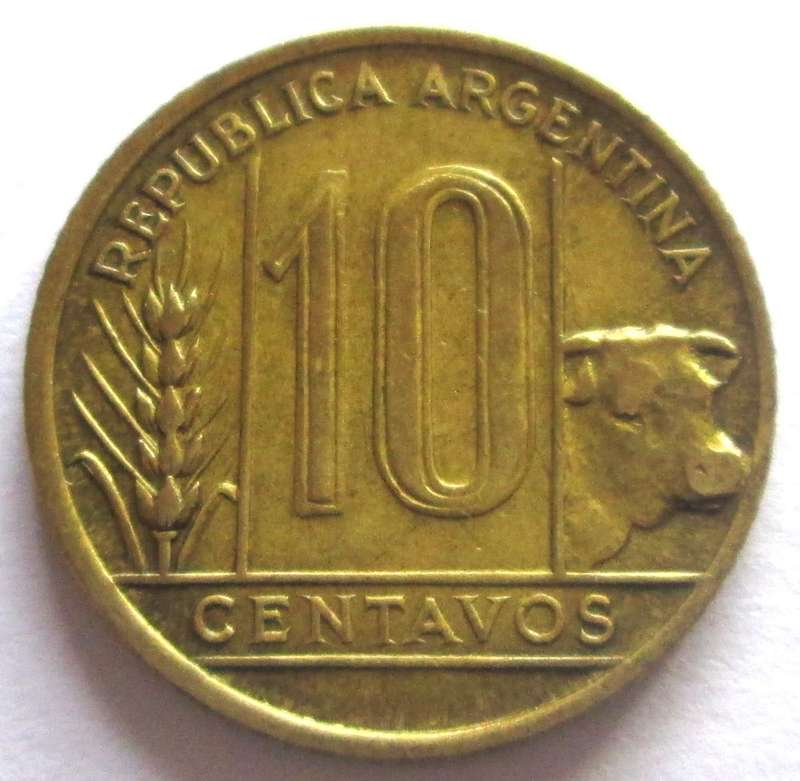 1943 Argentina 10 Centavos
