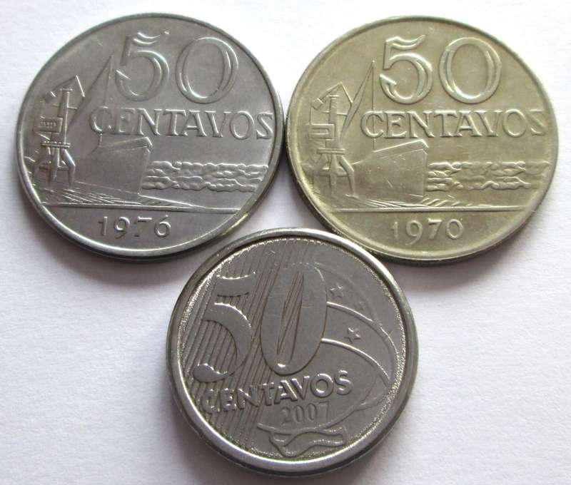 50 Centavos Brasil 1970 + 1976 + 2007