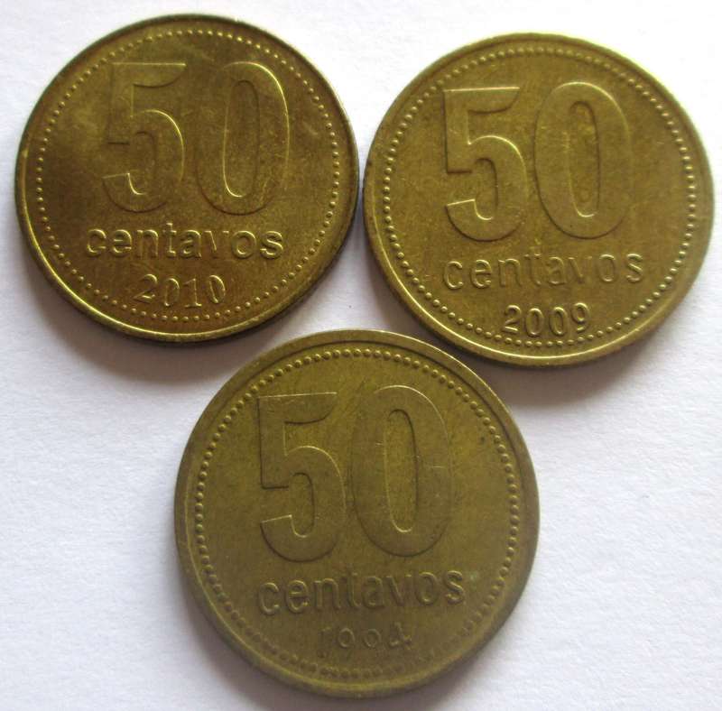 50 Centavos Argentina 1994 + 2009 + 2010