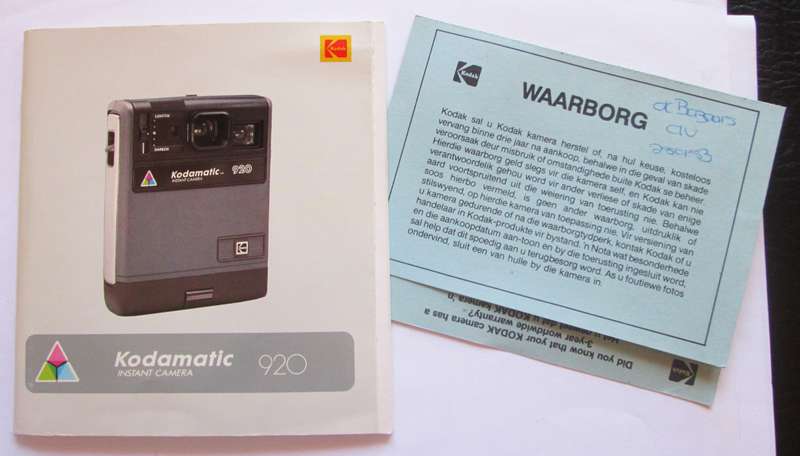 Kodamatic Instant Kodak Camera TM 920 in Original Box with Booklet