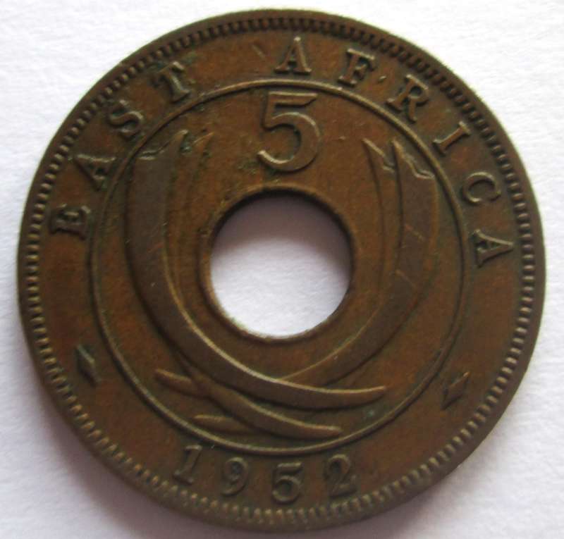 1952 East Africa 5 Cents