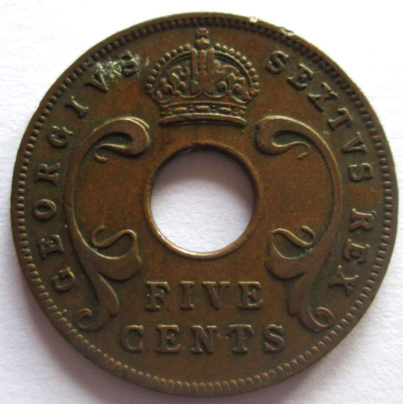 1952 East Africa 5 Cents