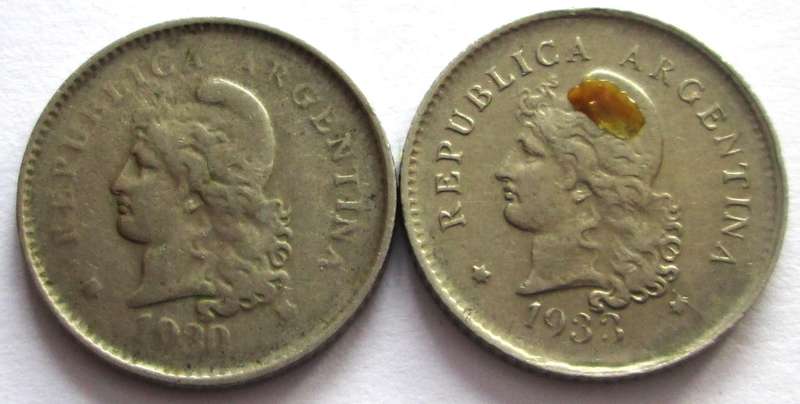 10 Centavos Argentina 1930 + 1933