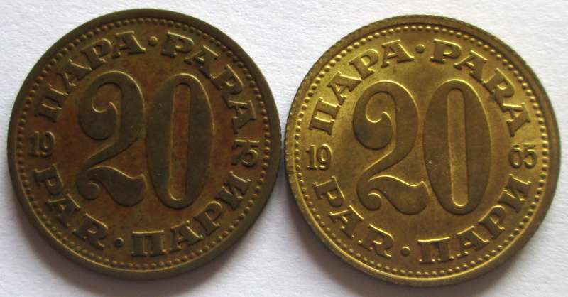 20 Para Yugoslavia 1965 + 1975