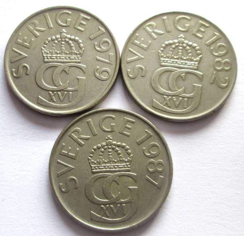 5 Kronor Sweden 1979 + 1982 + 1987