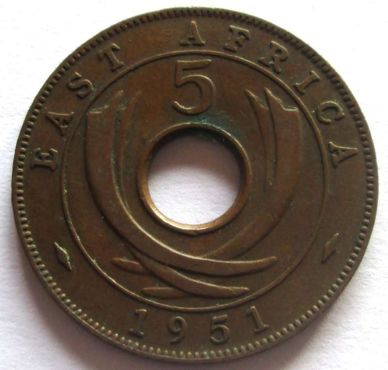 1951 East Africa 5 Cents