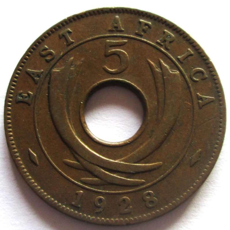 1928 East Africa 5 Cents