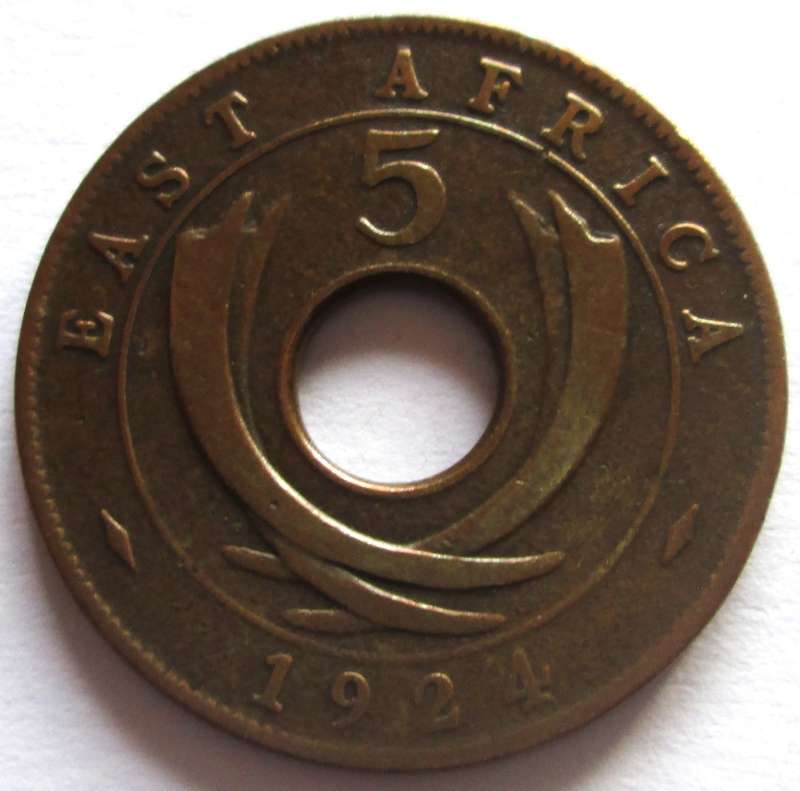 1924 East Africa 5 Cents