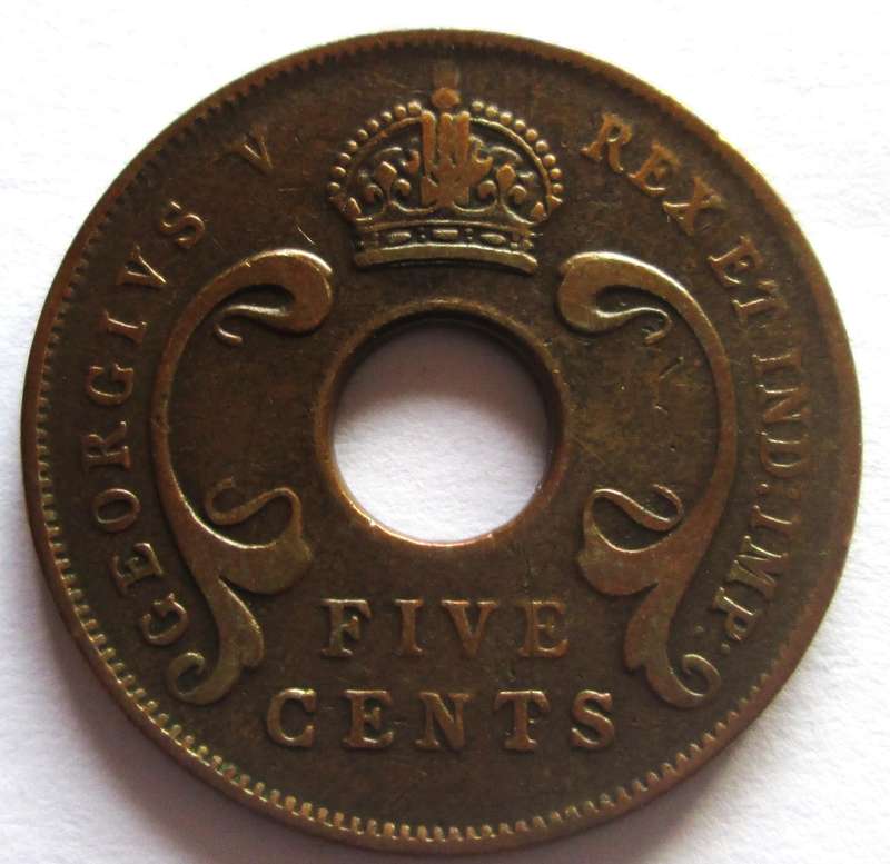 1924 East Africa 5 Cents