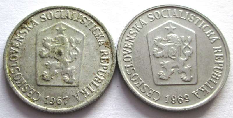 10 Haleru Czechoslovakia 1967 + 1969