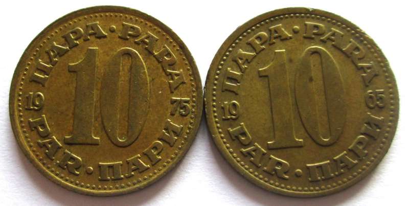10 Para Yugoslavia 1965 + 1975
