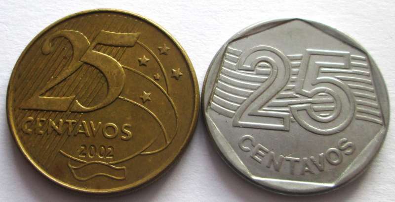 25 Centavos Brasil 1994 + 2002